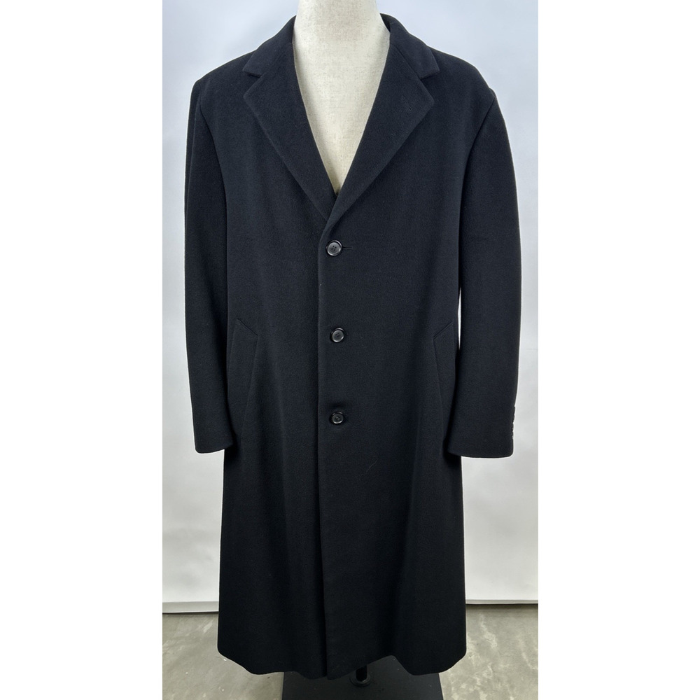 Erday's Wool Button Down Men's Heavy Black Vintage Trench Coat Made in the USA